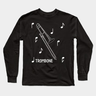 Musical Notes Trombone Long Sleeve T-Shirt
